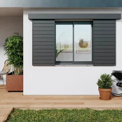 Fortia Volet coulissant aluminium anthracite - l.120 x H.135 cm - 2 vantaux