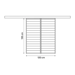 Fortia Volet coulissant aluminium anthracite - l.120 x H.135 cm - 2 vantaux
