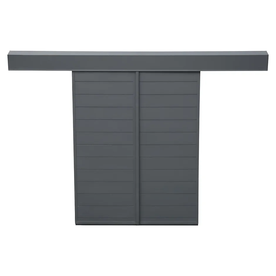Volet coulissant aluminium anthracite - l.90 x H.135 cm - 2 vantaux-Fortia Clearance