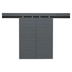 Volet coulissant aluminium anthracite - l.90 x H.135 cm - 2 vantaux-Fortia Clearance
