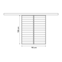 Volet coulissant aluminium anthracite - l.90 x H.135 cm - 2 vantaux-Fortia Clearance