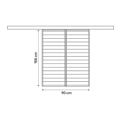Fortia Volet coulissant aluminium anthracite - l.90 x H.155 cm - 2 vantaux
