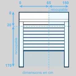 Volet-Moustiquaire Volet Roulant ALU H170 cm x L150 cm Electrique Filaire Blanc