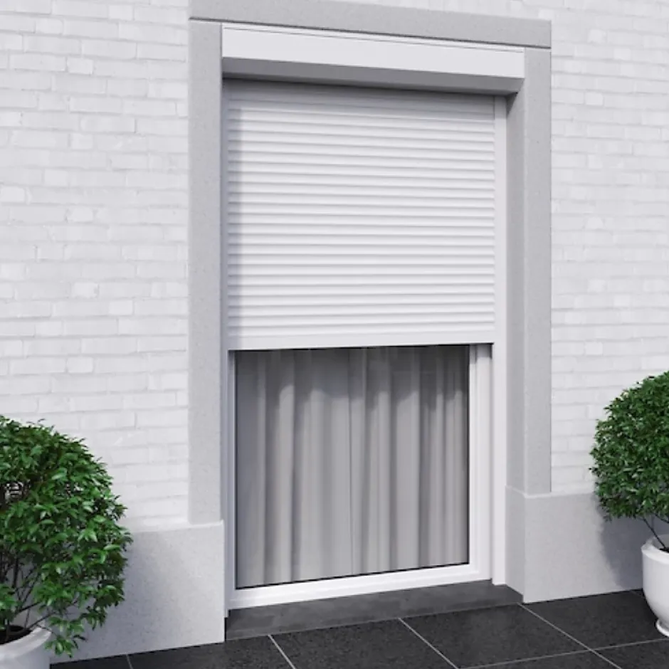 Volet-Moustiquaire Volet Roulant ALU H170 cm x L150 cm Electrique Filaire Blanc