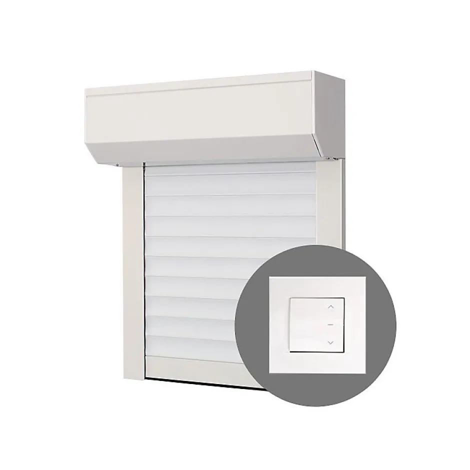 Volet-Moustiquaire Volet Roulant ALU H170 cm x L150 cm Electrique Filaire Blanc