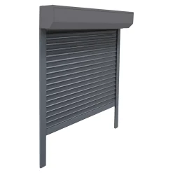 Volet roulant aluminium anthracite - ouverture motorisée - - l.120 x H.225 cm-Fortia Sale