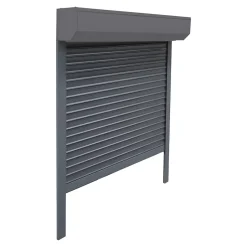 Volet roulant aluminium anthracite - ouverture motorisée - - l.100 x H.165 cm-Fortia Outlet