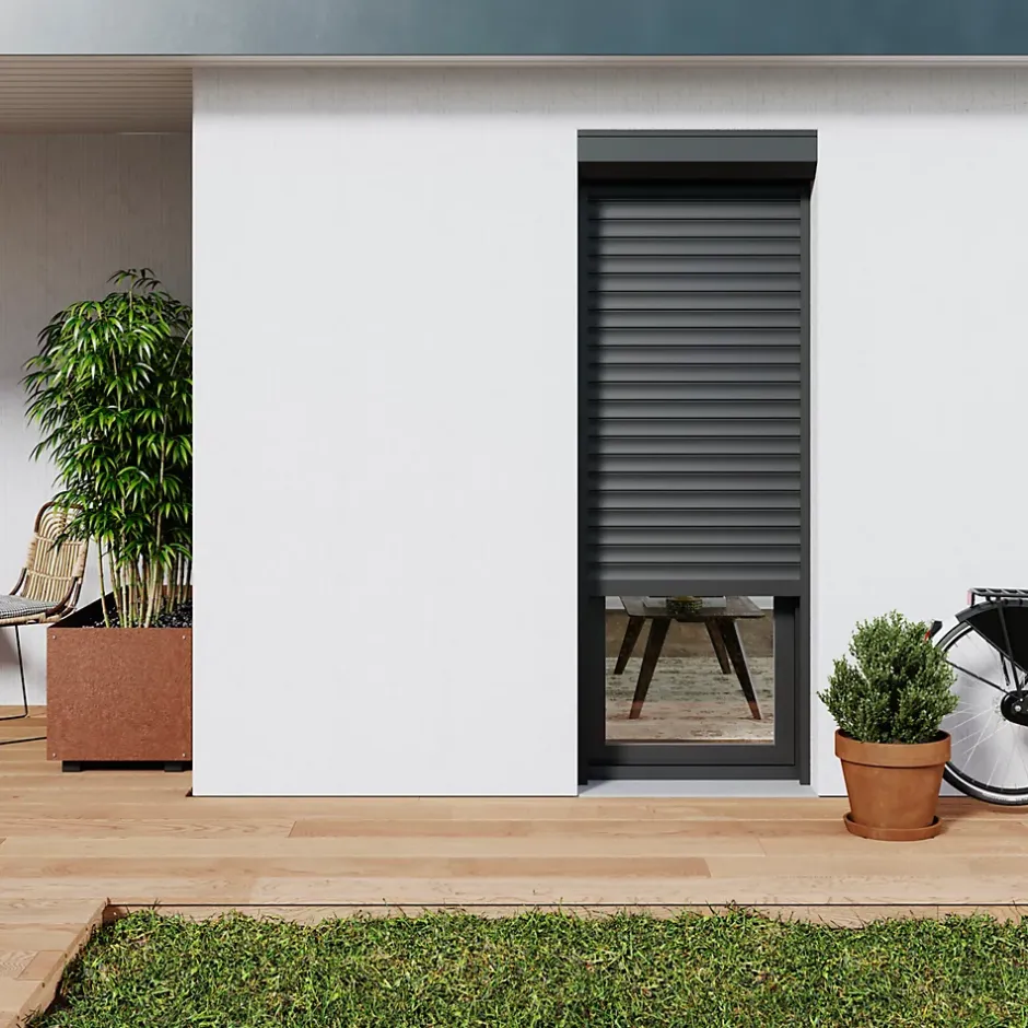 Fortia Volet roulant aluminium anthracite - ouverture motorisée - - l.100 x H.215 cm