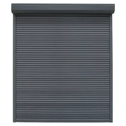 Volet roulant aluminium anthracite - ouverture motorisée - - l.120 x H.135 cm-Fortia New