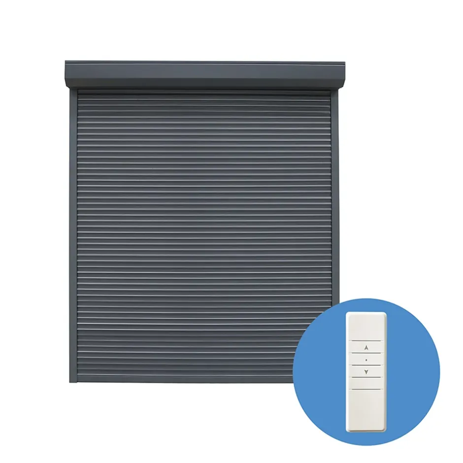 Fortia Volet roulant aluminium anthracite - ouverture motorisée - - l.120 x H.125 cm