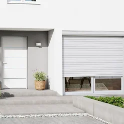 Volet roulant aluminium blanc - ouverture motorisée - - l.180 x H.215 cm-Fortia Outlet