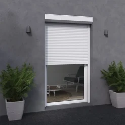 France Combi Volet roulant électrique en aluminium L. 120 x H. 215 cm blanc