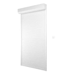 France Combi Volet roulant électrique en aluminium L. 120 x H. 215 cm blanc