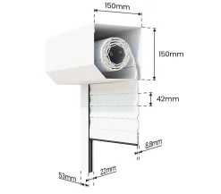 Volet Roulant Électrique Filaire - Alu Blanc - L120 x H140 cm - Motorise avec commande murale - Recoupable-Avosdim Discount