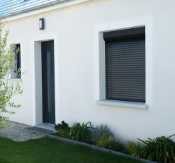 Volet Roulant Électrique Filaire - Alu Gris Anthracite - L180 x H215 cm - Motorise - Recoupable-Avosdim New