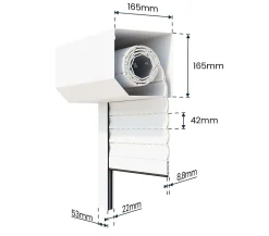 Avosdim Volet Roulant Électrique Radio - Alu Blanc - L240 x H215 cm - Motorise avec telecommande incluse - Recoupable