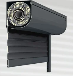 Volet roulant motorisé STANDART ROUND RAL 7016 Solus - Filaire (L.: 1400 mm x H.: 1200 mm)-3 in 1 Discount