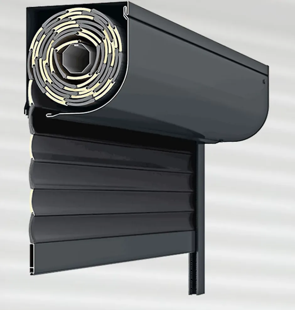 Volet roulant motorisé STANDART ROUND RAL 7016 Solus - Filaire (L.: 1400 mm x H.: 1200 mm)-3 in 1 Discount