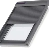 Velux Volet roulant rigide pour fenêtre de toit, gris anthracite, à énergie solaire, l.114 x H.118 cm, SSL SK06 0000S