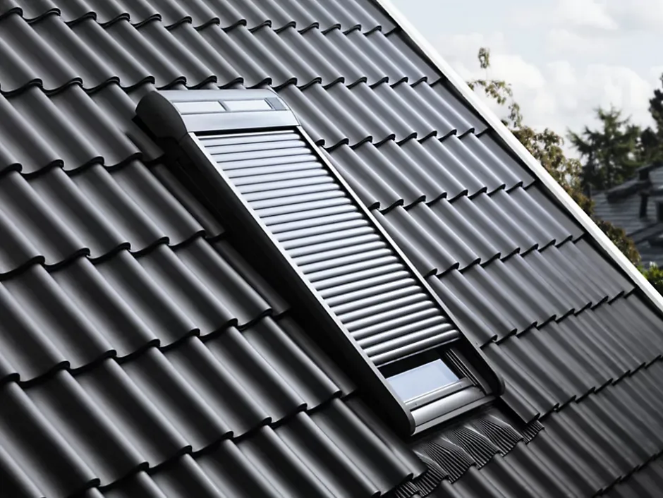 Volet roulant rigide pour fenêtre de toit, gris anthracite, à énergie solaire, l.78 x H.140 cm, SSL MK08 0000S-Velux