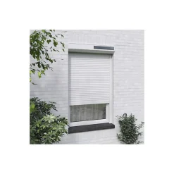 Volet-Moustiquaire Volet roulant solaire alu H 150 cm x L 150 cm blanc