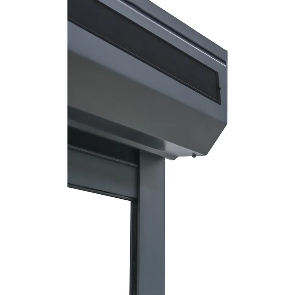 Volet roulant solaire aluminium anthracite - ouverture motorisée - - l.240 x H.215 cm-Fortia Online