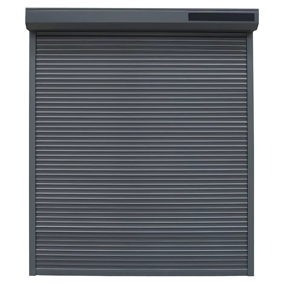 Volet roulant solaire aluminium anthracite - ouverture motorisée - - l.240 x H.215 cm-Fortia Online