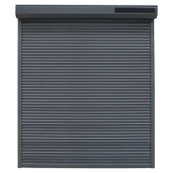 Volet roulant solaire aluminium anthracite - ouverture motorisée - - l.120 x H.125 cm-Fortia