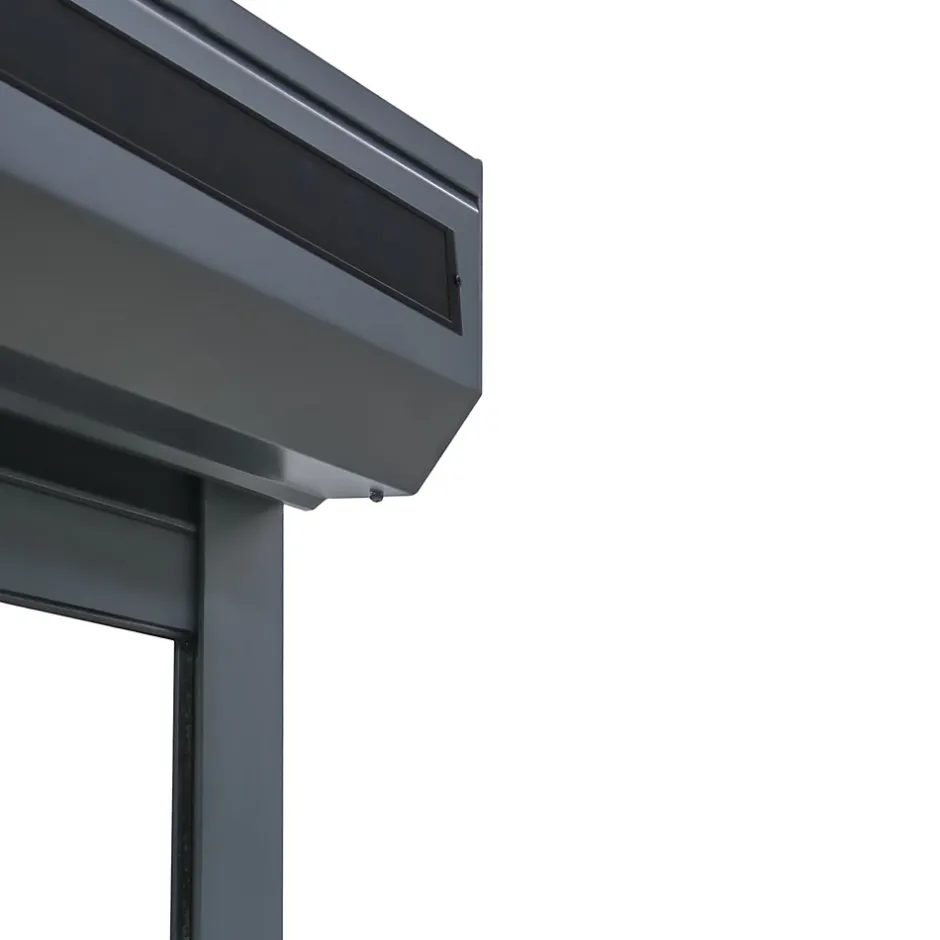 Volet roulant solaire aluminium anthracite - ouverture motorisée - - l.120 x H.125 cm-Fortia