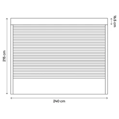 Volet roulant solaire aluminium blanc - ouverture motorisée - - l.240 x H.215 cm-Fortia Hot
