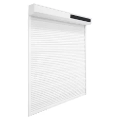 Volet roulant solaire aluminium blanc - ouverture motorisée - - l.120 x H.135 cm-Fortia Sale