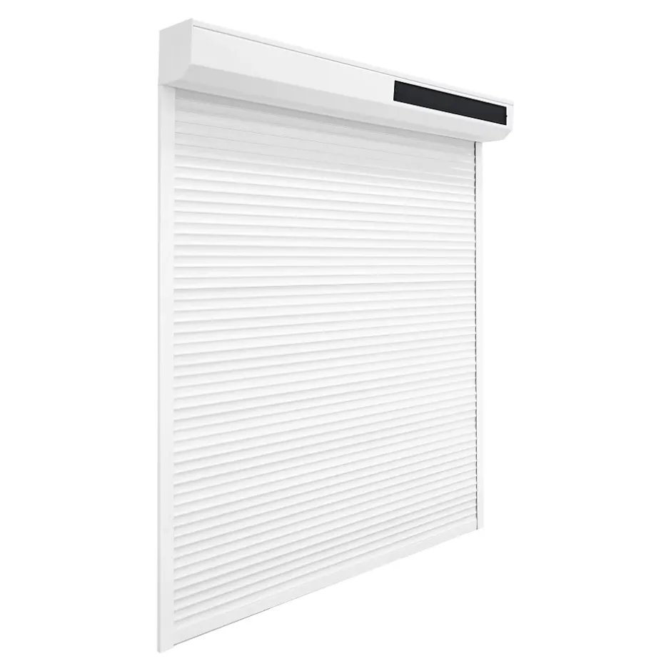 Volet roulant solaire aluminium blanc - ouverture motorisée - - l.120 x H.135 cm-Fortia Sale