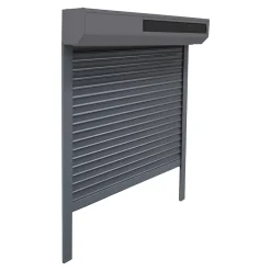Volet roulant solaire aluminium anthracite - ouverture motorisée - - l.100 x H.125 cm-Fortia Sale