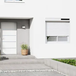 Fortia Volet roulant solaire aluminium blanc - ouverture motorisée - - l.100 x H.135 cm
