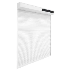 Volet roulant solaire aluminium blanc - ouverture motorisée - - l.90 x H.155 cm-Fortia Discount