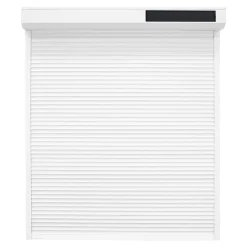 Volet roulant solaire aluminium blanc - ouverture motorisée - - l.90 x H.155 cm-Fortia Discount