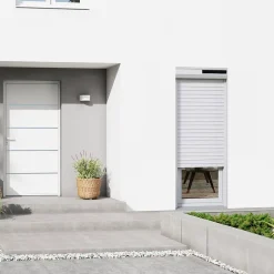 Volet roulant solaire aluminium blanc - ouverture motorisée - - l.120 x H.215 cm-Fortia Best