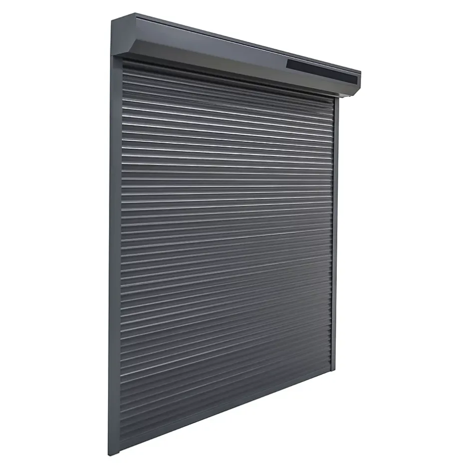 Fortia Volet roulant solaire aluminium anthracite - ouverture motorisée - - l.180 x H.215 cm
