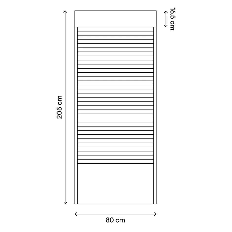 Fortia Volet roulant solaire aluminium anthracite - ouverture motorisée - - l.80 x H.205 cm