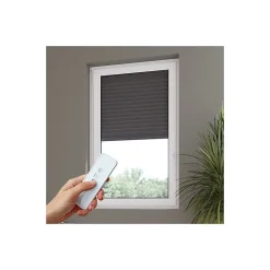 Volet roulant solaire radio-télécommandé H 160 cm x L 150 cm Alu Gris-Volet-Moustiquaire Discount