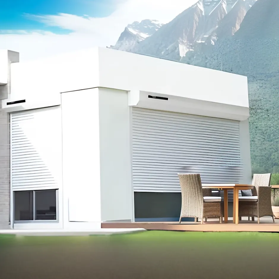 David fermetures Volet Roulant Solaire Somfy (Blanc signalisation RAL9016 - 2000 X 2100mm)