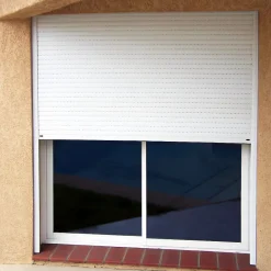 David fermetures Volet Roulant Traditionnel en aluminium 45mm Tunnel (Gris anthracite RAL7016 - Moteur TELCO à télécommande - 2400 x 2250 mm)