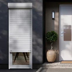 Volet roulant uPVC blanc - ouverture manuelle par sangle - - l.80 x H.215 cm-Fortia Discount