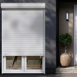 Fortia Volet roulant uPVC blanc - ouverture manuelle par sangle - - l.120 x H.215 cm