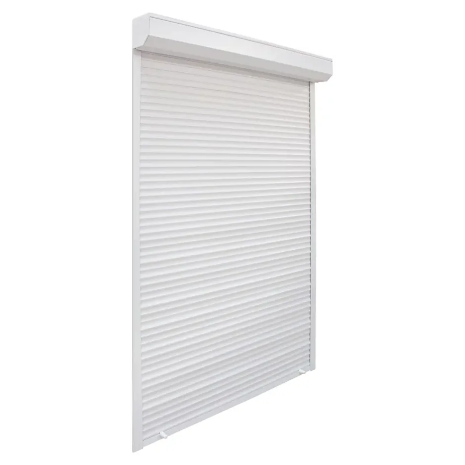 Volet roulant uPVC blanc - ouverture manuelle par sangle - - l.90 x H.155 cm-Fortia