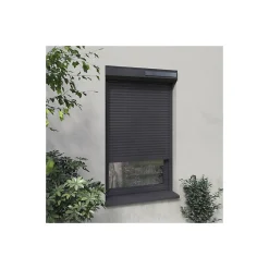 Volet-Moustiquaire Volet solaire alu radio H 130 cm x L 120 cm Gris