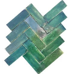 Véritable BEJMAT artisanal marocain 4.5 x 14.5 cm VERT-Concept Mosaïque Hot