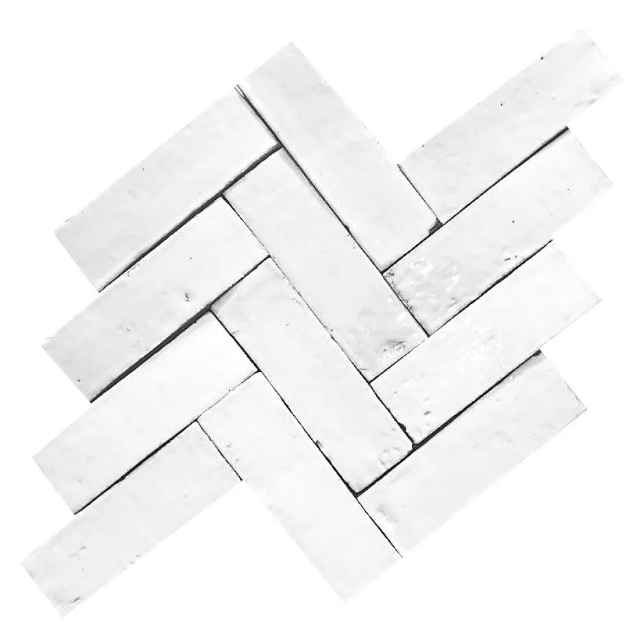 Concept Mosaïque Véritable BEJMAT artisanal marocain 4.5 x 14.5 cm BLANC