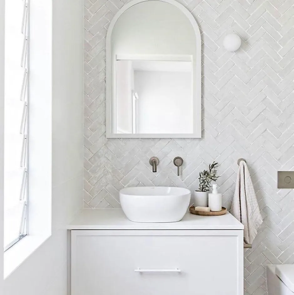 Concept Mosaïque Véritable BEJMAT artisanal marocain 4.5 x 14.5 cm BLANC