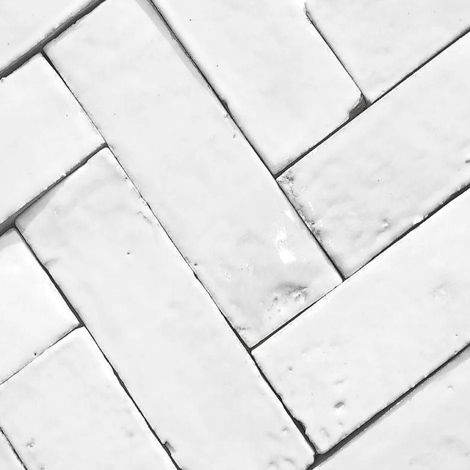 Concept Mosaïque Véritable BEJMAT artisanal marocain 4.5 x 14.5 cm BLANC